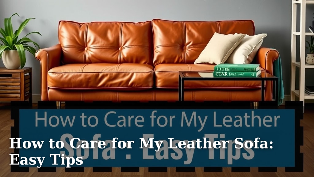 How to Care for My Leather Sofa: Easy Tips